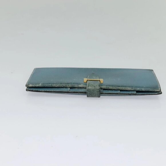 HERMES Bean Long Wallet Leather Blue - Picture 7 of 15
